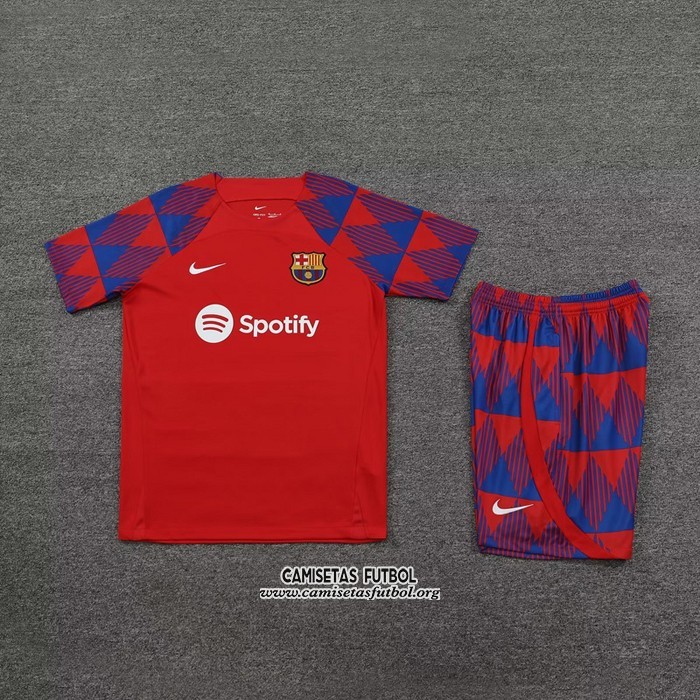 Chandal del Barcelona Manga Corta 2023/2024 Rojo - Pantalon Corto